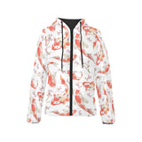 Watercolor Koi Fish Carp Fish pattern Women's Padded Hooded Jacket