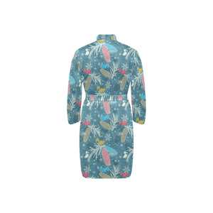 Squirrel Pattern Print Design 01 Men's Long Sleeve Belted Night Robe