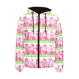 Teddy Bear Pattern Print Design 04 Men's Padded Hooded Jacket