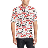 Red mushroom dot pattern Men's All Over Print Polo Shirt