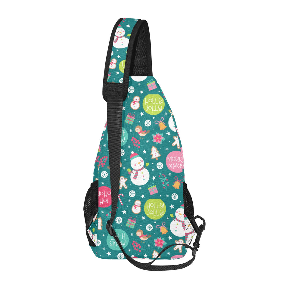 Snowman bird decorative elements christmas pattern All Over Print Chest Bag