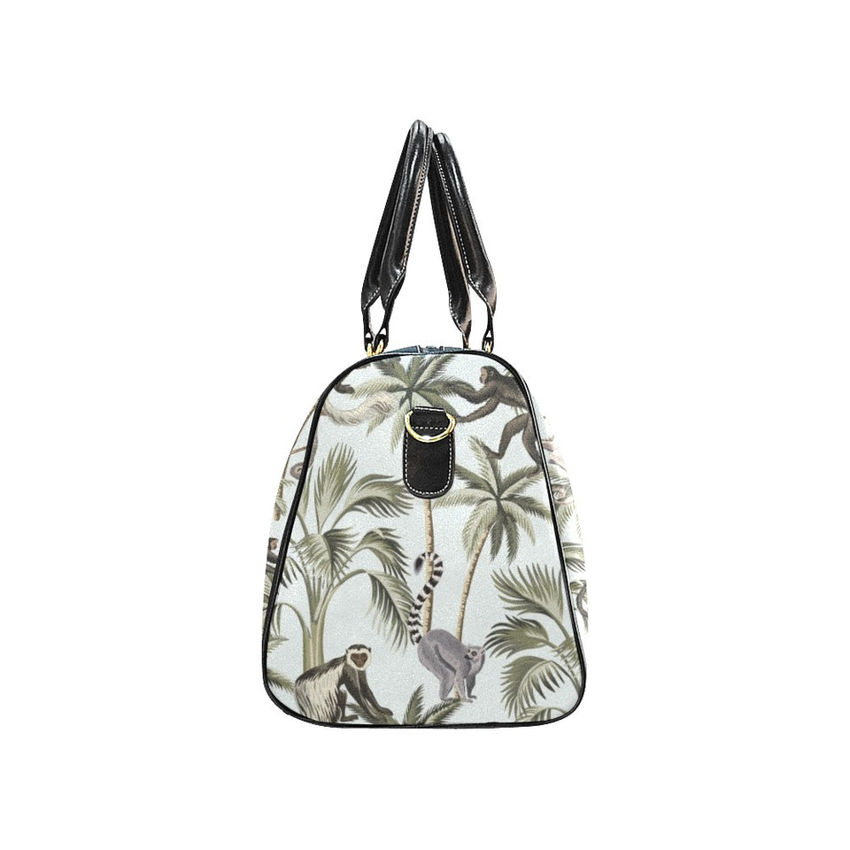 Monkey sloth lemur palm trees pattern Travel Bag