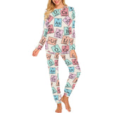 Chemistry Periodic Table Pattern Print Design 02 Women's All Over Print Pajama Set