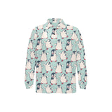 Cute Penguin pattern Men's Long Sleeve Polo Shirt