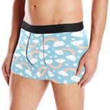 Cute rainbow clound star pattern blue background Men's All Over Print Boxer Briefs Men's Underwear