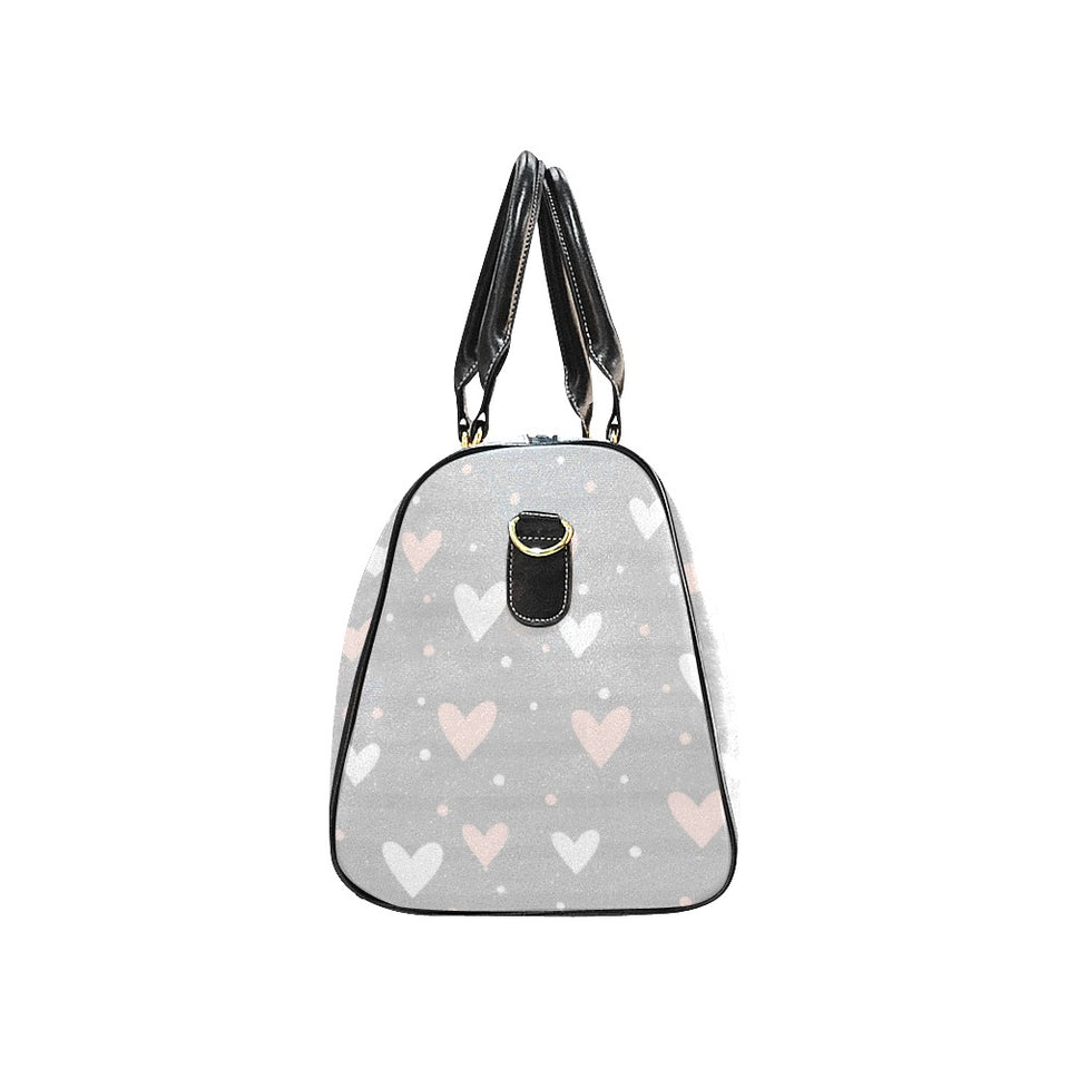 Heart pattern gray background Travel Bag