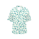Green ginkgo leaves pattern Women's All Over Print Hawaiian Shirt