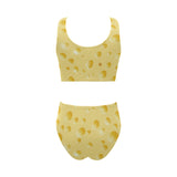 Cheese texture Chest Bowknot High Waisted Bikini Swimsuit