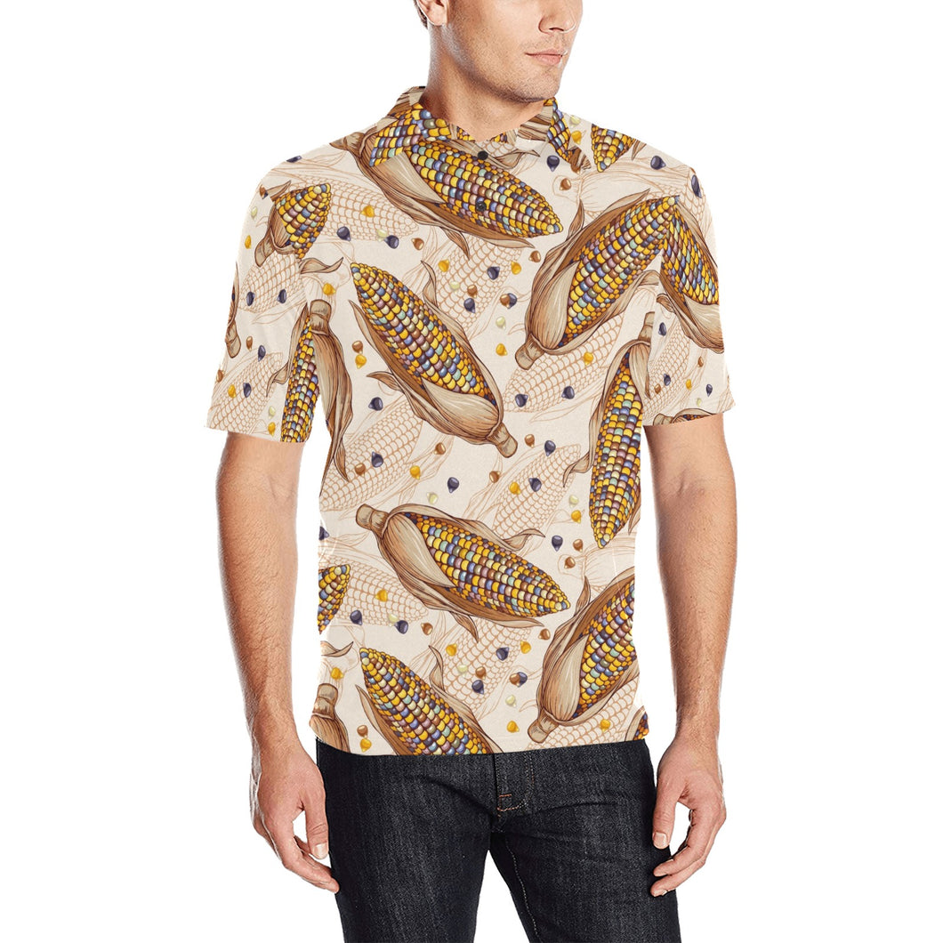 Corn Pattern Print Design 03 Men's All Over Print Polo Shirt