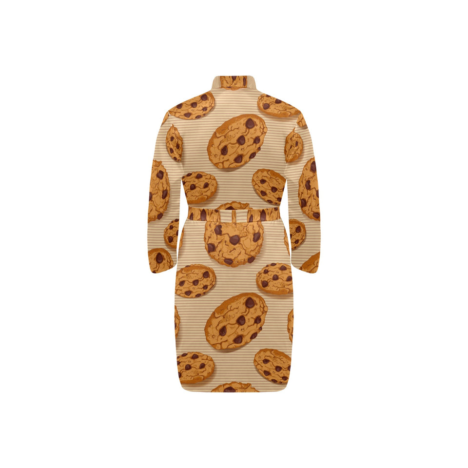 Cookie pattern Men's Long Sleeve Belted Night Robe