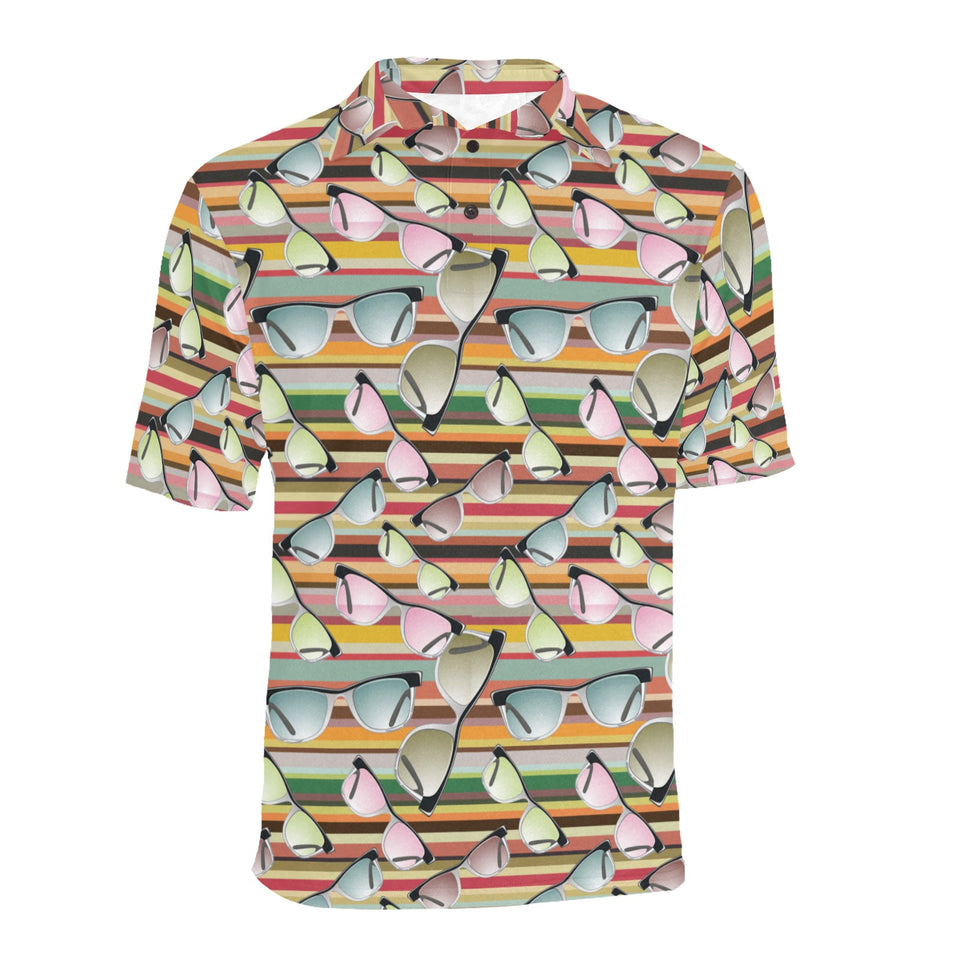 Sun Glasses Pattern Print Design 02 Men's All Over Print Polo Shirt