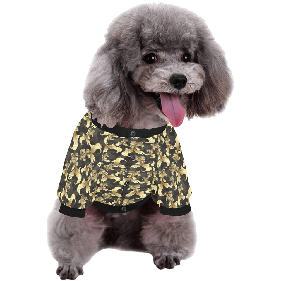 Goldfish Pattern Print Design 01 All Over Print Pet Dog Round Neck Fuzzy Shirt