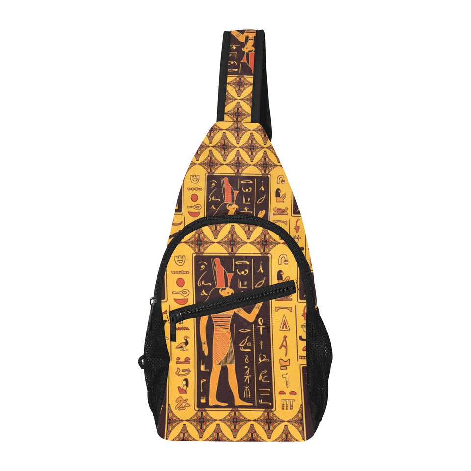 Egypt Hieroglyphics Pattern Print Design 05 All Over Print Chest Bag