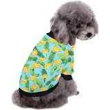 banana leaves banana design pattern All Over Print Pet Dog Round Neck Fuzzy Shirt