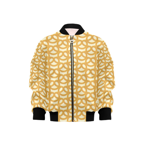 Pretzels Pattern Print Design 01 Kids' Boys' Girls' Bomber Jacket