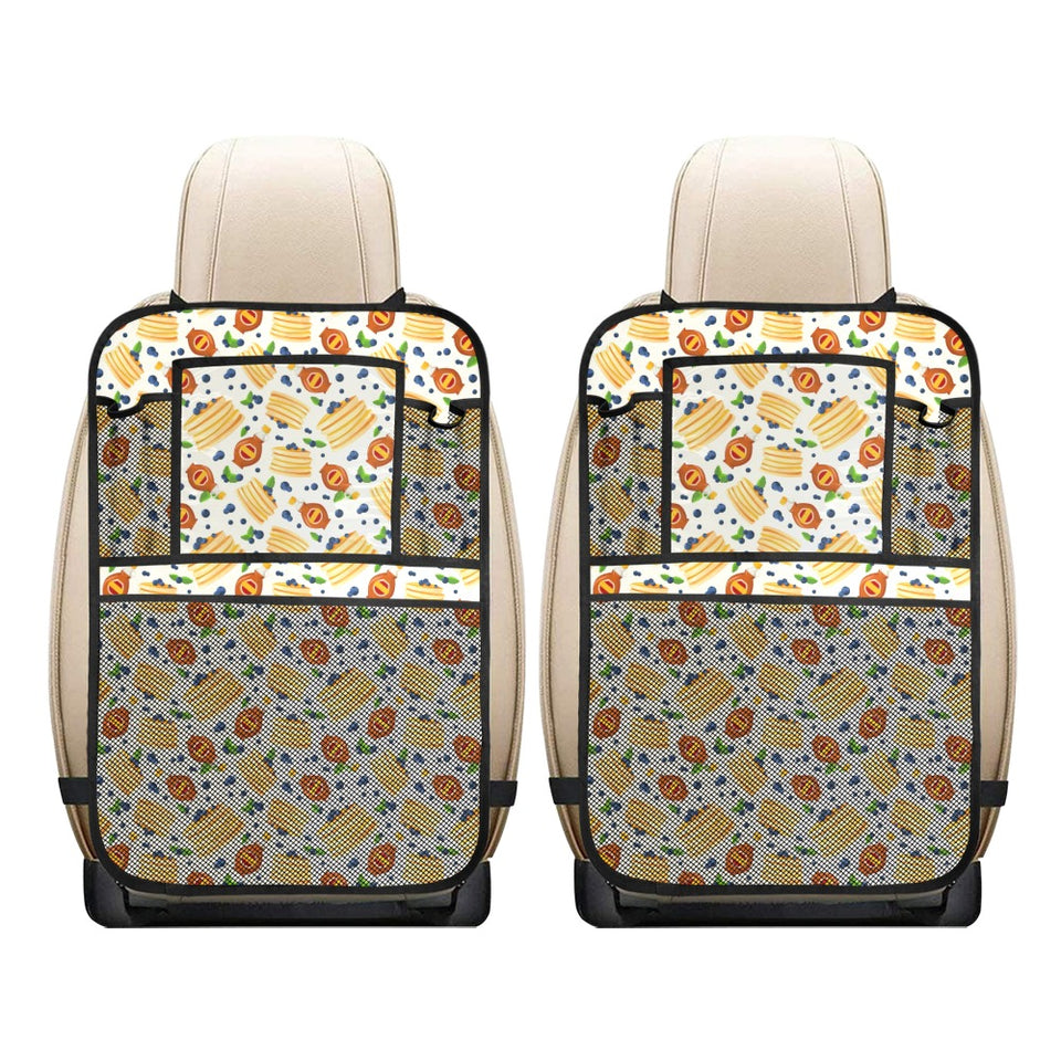 Pancake Pattern Print Design 02 Car Seat Back Organizer