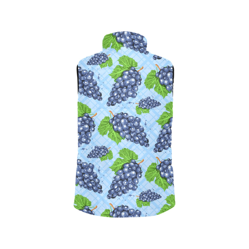 Watercolor grape pattern Men's Padded Vest