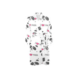 Hand Drawn faces of pandas pattern Men's Long Sleeve Belted Night Robe