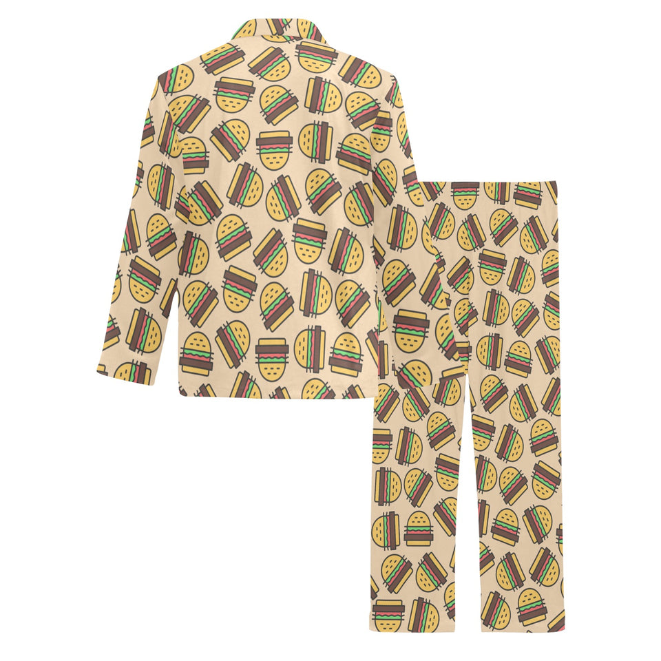 Hamburger Pattern Print Design 01 Men's Long Pajama Set