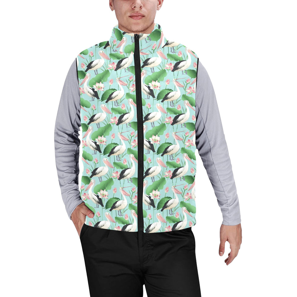 Pelican Pattern Print Design 01 Men's Padded Vest