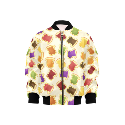 Bread Toast Pattern Print Design 02 Kids' Boys' Girls' Bomber Jacket