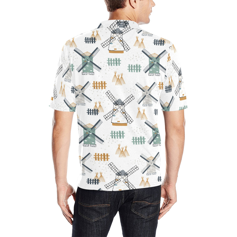 windmill pattern Men's All Over Print Polo Shirt