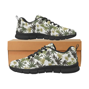 Canabis Marijuana Weed Pattern Print Design 05 Men's Breathable Sneakers ( Model 055)