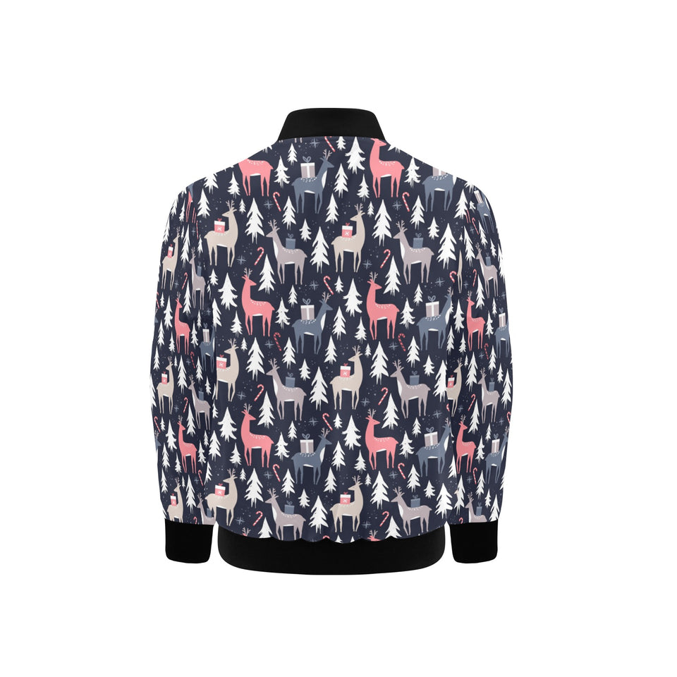 Deers Winter Christmas pattern Kids' Boys' Girls' Bomber Jacket