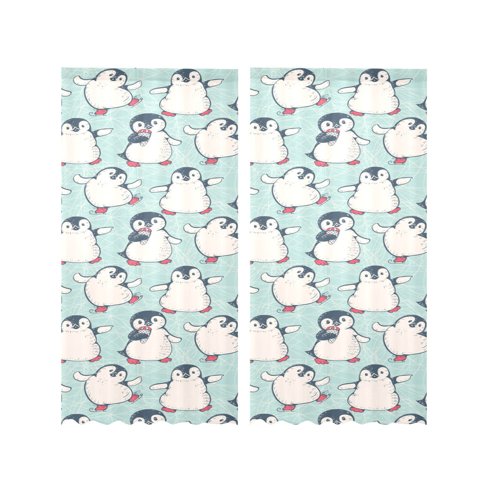 Cute Penguin pattern Gauze Curtain