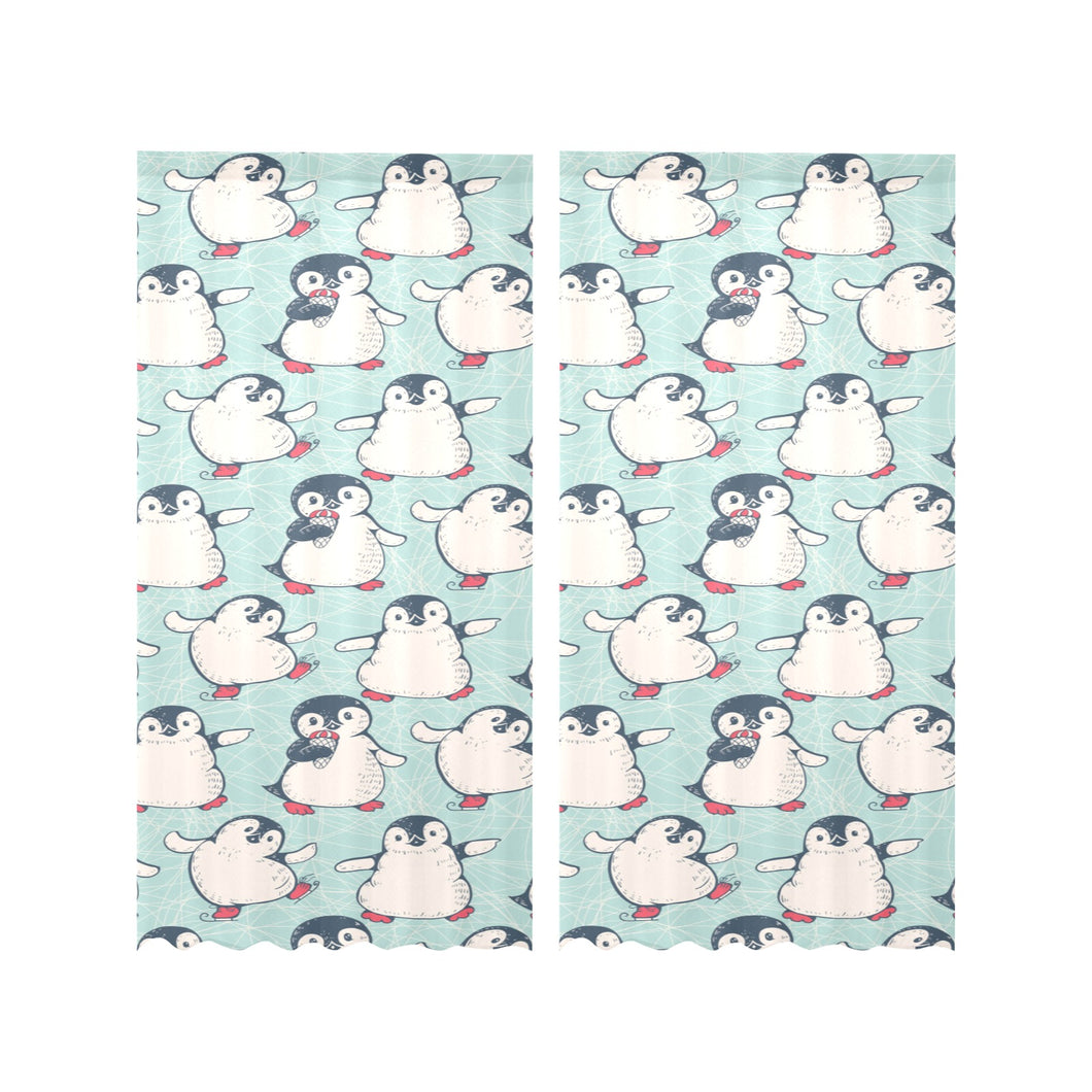 Cute Penguin pattern Gauze Curtain
