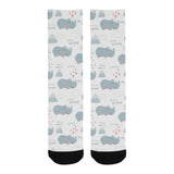 cute rhino heart pattern Crew Socks