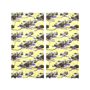 Ostrich Pattern Print Design 04 Gauze Curtain