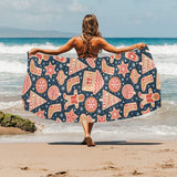 Christmas gingerbread cookie pattern Beach Towel