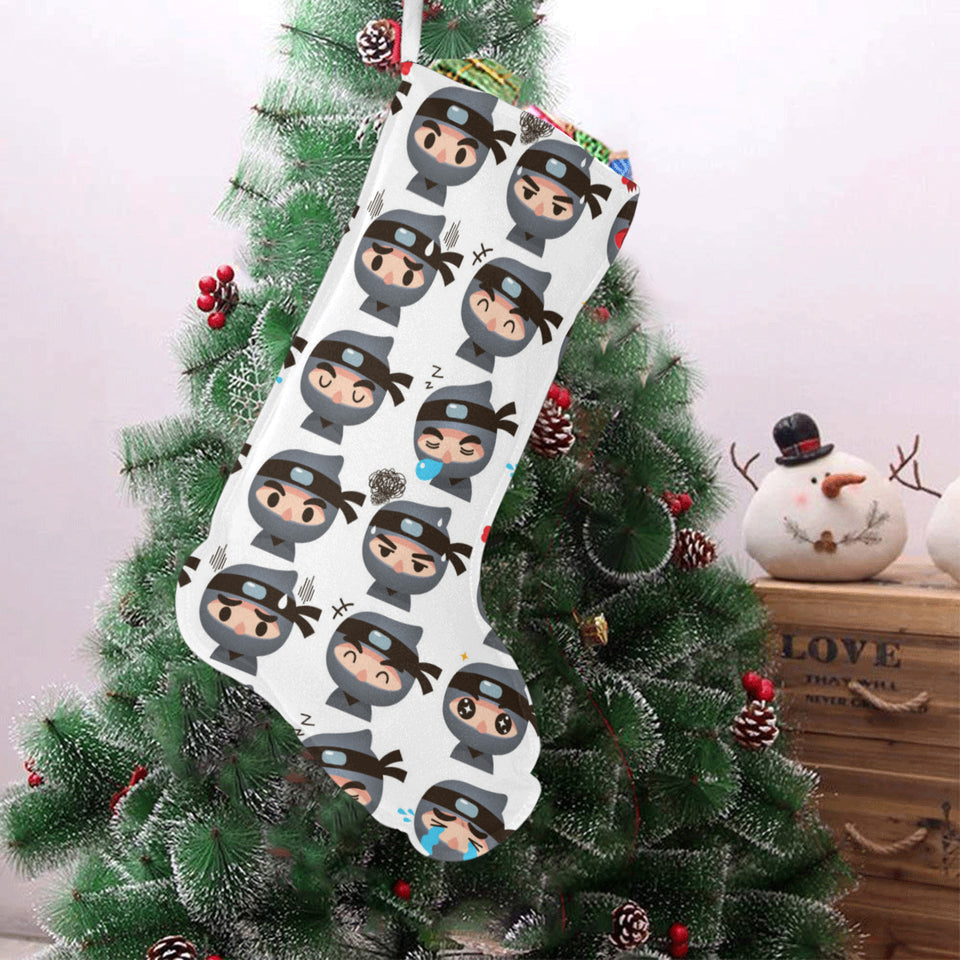 Cute ninja design pattern Christmas Stocking