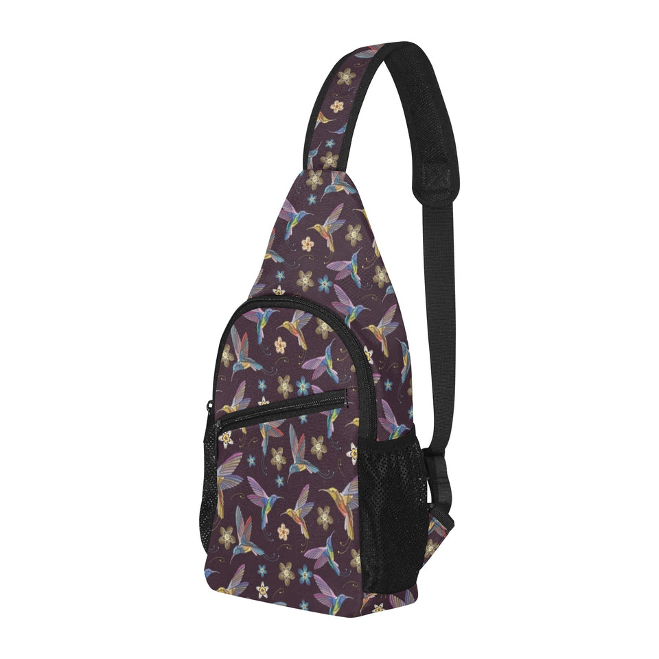 Hummingbird Pattern Print Design 04 All Over Print Chest Bag