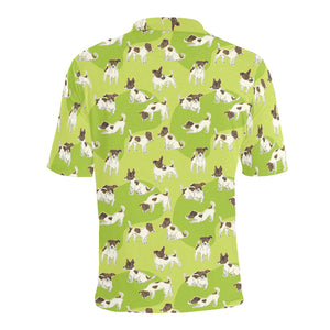 Jack Russel Pattern Print Design 01 Men's All Over Print Polo Shirt