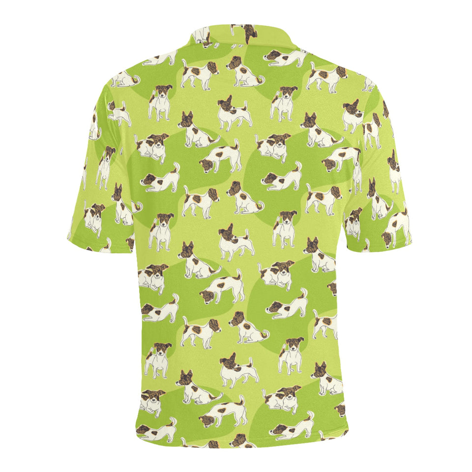 Jack Russel Pattern Print Design 01 Men's All Over Print Polo Shirt
