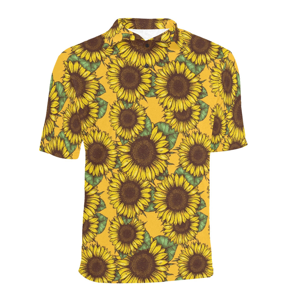 Sunflower pattern Men's All Over Print Polo Shirt