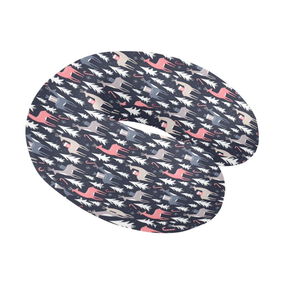 Deers Winter Christmas pattern U-Shaped Travel Neck Pillow