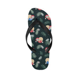 Cute sloths sleeping christmas ball santa hat patt Unisex Flip Flops