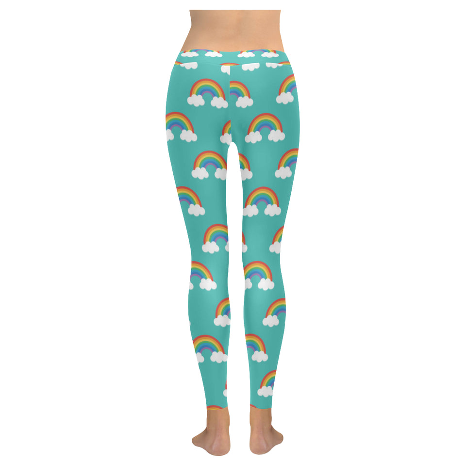 Rainbow pattern green background Women's Legging Fulfilled In US