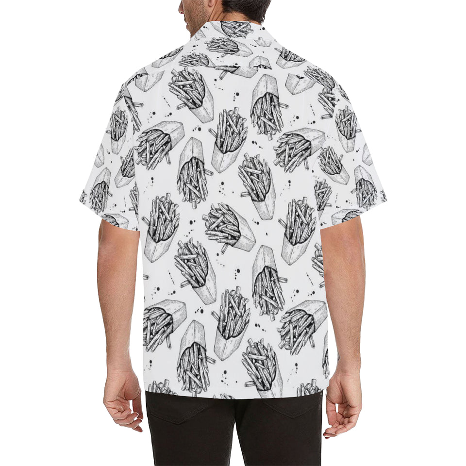 Hand drawn french fries pattern Men's All Over Print Hawaiian Shirt