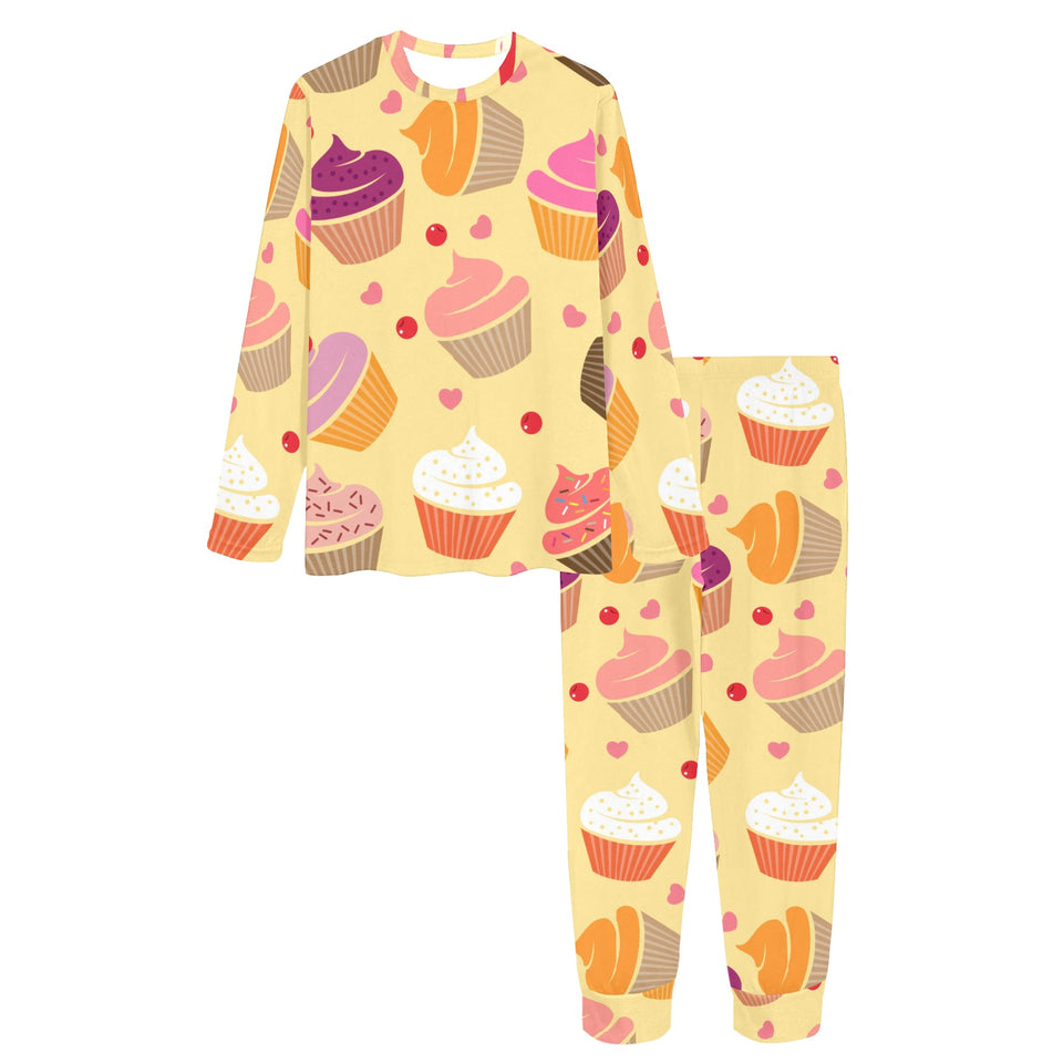 cake cupcake heart cherry pattern Women's All Over Print Pajama Set