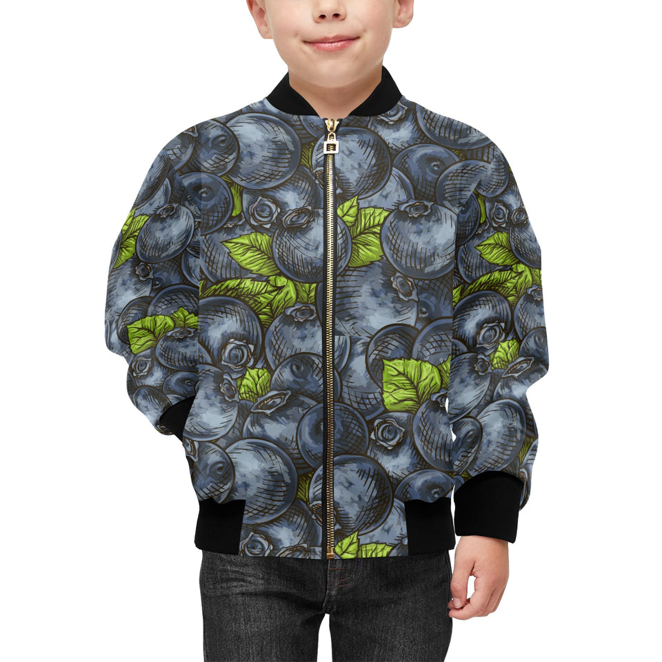 blueberry pattern Kids' Boys' Girls' Bomber Jacket