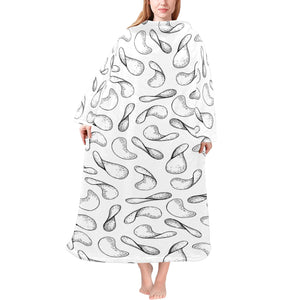 Potato Chips Pattern Print Design 04 Blanket Robe with Sleeves