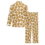 Hamburger Pattern Print Design 03 Men's Long Pajama Set
