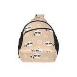 Cute raccoon heart pattern All Over Print Chest Bag