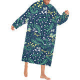 butterfly leaves pattern Blanket Robe with Sleeves
