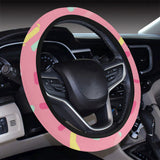 Pink donut glaze candy pattern Car Steering Wheel Cover