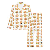 Hamburger Pattern Print Design 04 Women's Long Pajama Set